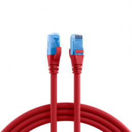 Patch cable, RJ45 plug, straight to RJ45 plug, straight, Cat 6A, U/UTP, LSZH, 0.15 m, red