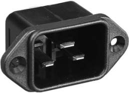 Plug C20, 3 pole, screw mounting, plug-in connection, black, PX0596/63