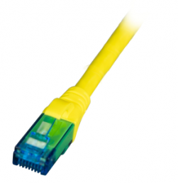 Patch cable, RJ45 plug, straight to RJ45 plug, straight, Cat 6A, U/UTP, LSZH, 1 m, yellow