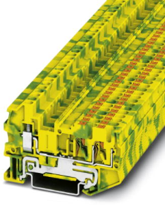 Protective conductor terminal, push-in connection, 0.14-4.0 mm², 3 pole, 8 kV, yellow/green, 3209517