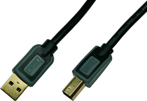 USB 2.0 Adapter cable, USB plug type A to USB plug type B, 3 m, black