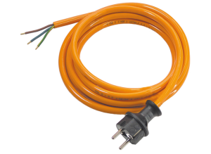 Connection cable, Europe, Plug Type E + F, straight on open end, H07BQ-F3G1.5mm², orange, 5 m