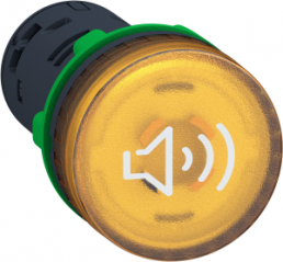 LED buzzer combination, Ø 22 mm, 90 dB, 50/60 Hz, yellow, 110-120 VAC, XB5KS2G8