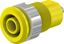 4 mm socket, solder connection, mounting Ø 12.2 mm, CAT III, yellow, 49.7049-24