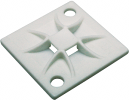 Mounting base, nylon, natural, self-adhesive, (L x W x H) 30 x 30 x 4.5 mm