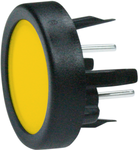 Short-stroke pushbutton, 1 Form A (N/O), 125 mA/48 VDC, unlit , actuator (yellow, L 4 mm), 3 N, solder connection