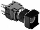 Pushbutton switch, 4 pole, black, illuminated , 5 A/250 V, mounting Ø 16 mm, IP65, 3-1437569-0