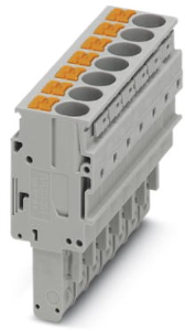 Plug, push-in connection, 0.5-10 mm², 7 pole, 41 A, 8 kV, gray, 3061622