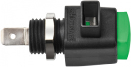 Quick pressure clamp, green, 300 V, 16 A, faston plug, nickel-plated, ESD 798 / GN