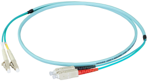 FO patch cable, LC duplex to SC duplex, 45 m, OM3, multimode 50/125 µm