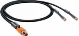 Sensor actuator cable, M8-cable socket, straight, 3 pole, 0.3 m, black, 43501