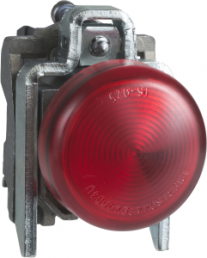 Signal light, illuminable, waistband round, red, front ring silver, mounting Ø 22 mm, XB4BVG4EX