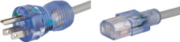 Device connection line, North America, plug type B, straight on C13 jack, straight, SJT 3 x AWG 18, transparent, 3 m