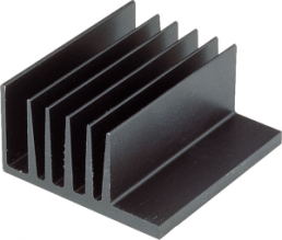 Extruded heatsink, 50 x 46 x 25 mm, 6.7 to 3.75 K/W, black anodized