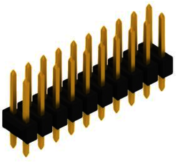 Pin header, 20 pole, pitch 2.54 mm, straight, black, 10055152