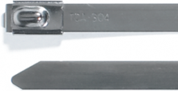 Cable tie, stainless steel, (L x W) 201 x 4.6 mm, bundle-Ø 17 to 50 mm, silver, -80 to 538 °C