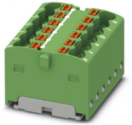 Distribution block, push-in connection, 0.14-2.5 mm², 12 pole, 17.5 A, 6 kV, green, 3002772