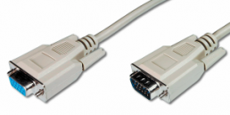 Extension cable, 3 m, HD-D-SUB plug, 15 pole to HD-D-SUB socket, 15 pole, AK-310200-030-E