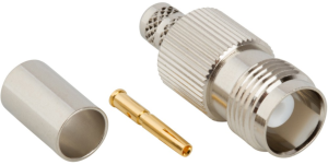 TNC socket 50 Ω, RG-8X, LMR-240, Belden 9258, crimp connection, straight, 122409
