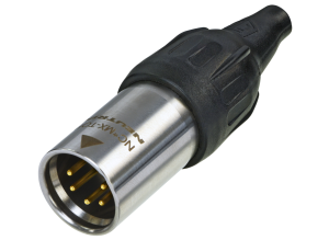 XLR male cable connector, 5 pole, max. 1.5 mm², solder connection