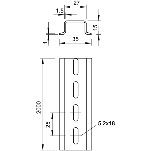 1115456 OBO Bettermann DIN Rails Image 2
