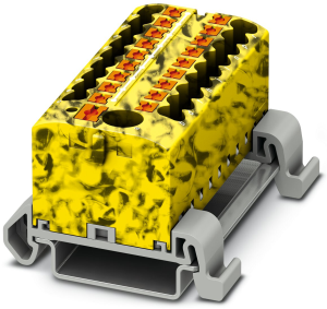 Distribution block, push-in connection, 0.14-4.0 mm², 19 pole, 24 A, 8 kV, yellow/black, 3273262
