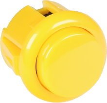 Pushbutton switch, yellow, unlit , 12 V, mounting Ø 23.5 mm, BUTTON-YELLOW-MICRO