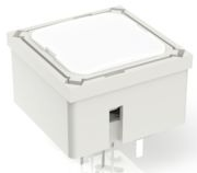 Short-stroke pushbutton, Form A (N/O), 100 mA/35 V, illuminated, yellow, actuator (white), 2.9 N, THT