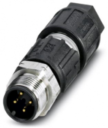 Plug, M12, 4 pole, IDC connection, screw locking, straight, 1440753