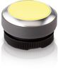 Pushbutton, illuminable, groping, waistband round, yellow, front ring silver gray, mounting Ø 29.8 mm, 1.30.270.001/2408