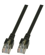Patch cable, RJ45 plug, straight to RJ45 plug, straight, Cat 5e, SF/UTP, PVC, 30 m, black