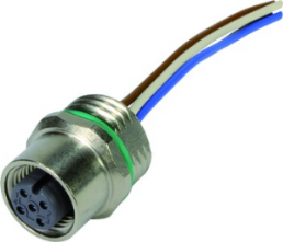 Sensor actuator cable, M12-flange socket, straight to open end, 4 pole, 0.5 m, PA, 4 A, 21033176405