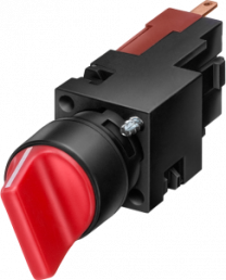 Toggle switch, 1 Form A (N/O), 16 mm, round, red, 2 stage, 62°, On-Off, 10 A, 230 V, 3SB2202-2AC01