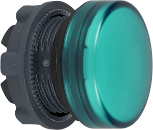 Signal light, illuminable, waistband round, green, front ring black, mounting Ø 22 mm, ZB5AV03