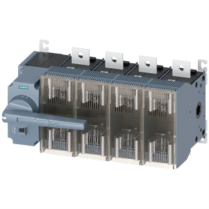 Switch-disconnector with fuse, Rotary actuator, 4 pole, 630 A, (W x H x D) 492 x 270 x 335 mm, base mounting, 3KF5463-2LF11