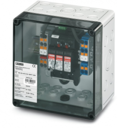 Switchgear combination, 1000 VDC for connection of 1x 4 strings, (H x W x D) 180 x 180 x 111 mm, IP65, polycarbonate, gray, 2403334
