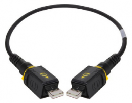 USB 2.0 connecting cable, PushPull (V4) type A to PushPull (V4) type A, 0.5 m, black