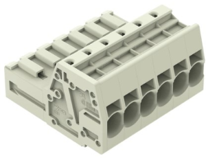 1-wire pin header, 6 pole, pitch 7.62 mm, 0.5-10 mm², AWG 20-8, 41 A, 1000 V, push-in, 831-3206