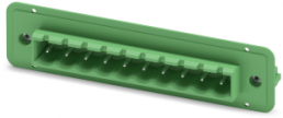 Pin header, 10 pole, pitch 5.08 mm, angled, green, 1898910