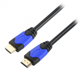 HighSpeed HDMI cable w. Ethernet, Premium Certif.,4K60Hz A-A St-St, 2m, sc