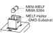 Component holder, 2 pole, for Mini MELF resistors