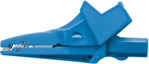 Safety alligator clip, blue, max. 15 mm, L 91 mm, CAT III, socket 4 mm, SAK 6674 NI / BL