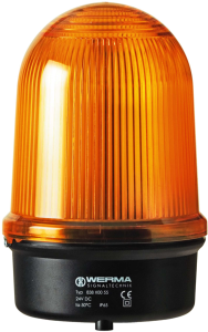 Double flashing light, Ø 142 mm, yellow, 230 VAC, IP65