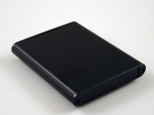 Aluminum enclosure, (L x W x H) 80 x 70 x 12 mm, black (RAL 9005), IP54, 1455A802BK