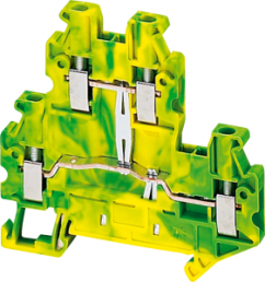 Ground terminal, 4 pole, 0.14-4.0 mm², clamping points: 2, green/yellow, screw connection