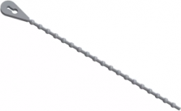 Beaded cable tie, releasable, nylon, (L x W) 222.3 x 2.4 mm, bundle-Ø 60.3 mm, natural