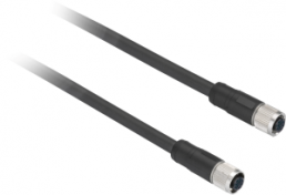 Sensor actuator cable, M12-cable socket, straight to open end, 5 pole, 10 m, PVC, black, 3 A, XZCPV11V12L10