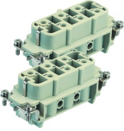 Socket contact insert, 32B, 12 pole, equipped, screw connection, with PE contact, 09310062711