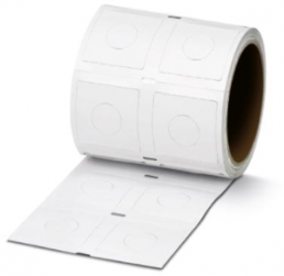 Polyester Label, (L x W) 45.7 x 45.7 mm, white, Roll with 1 pcs