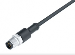 Sensor actuator cable, M12-cable plug, straight to open end, 4 pole, 2 m, PUR, black, 4 A, 79 3429 33 04